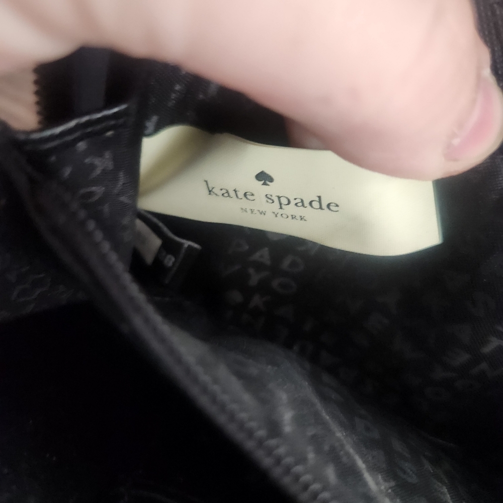 Kate Spade Crossbody Domed Purse Black And Pink Striped Saffiano Leather Wrislet - Picture 15 of 16